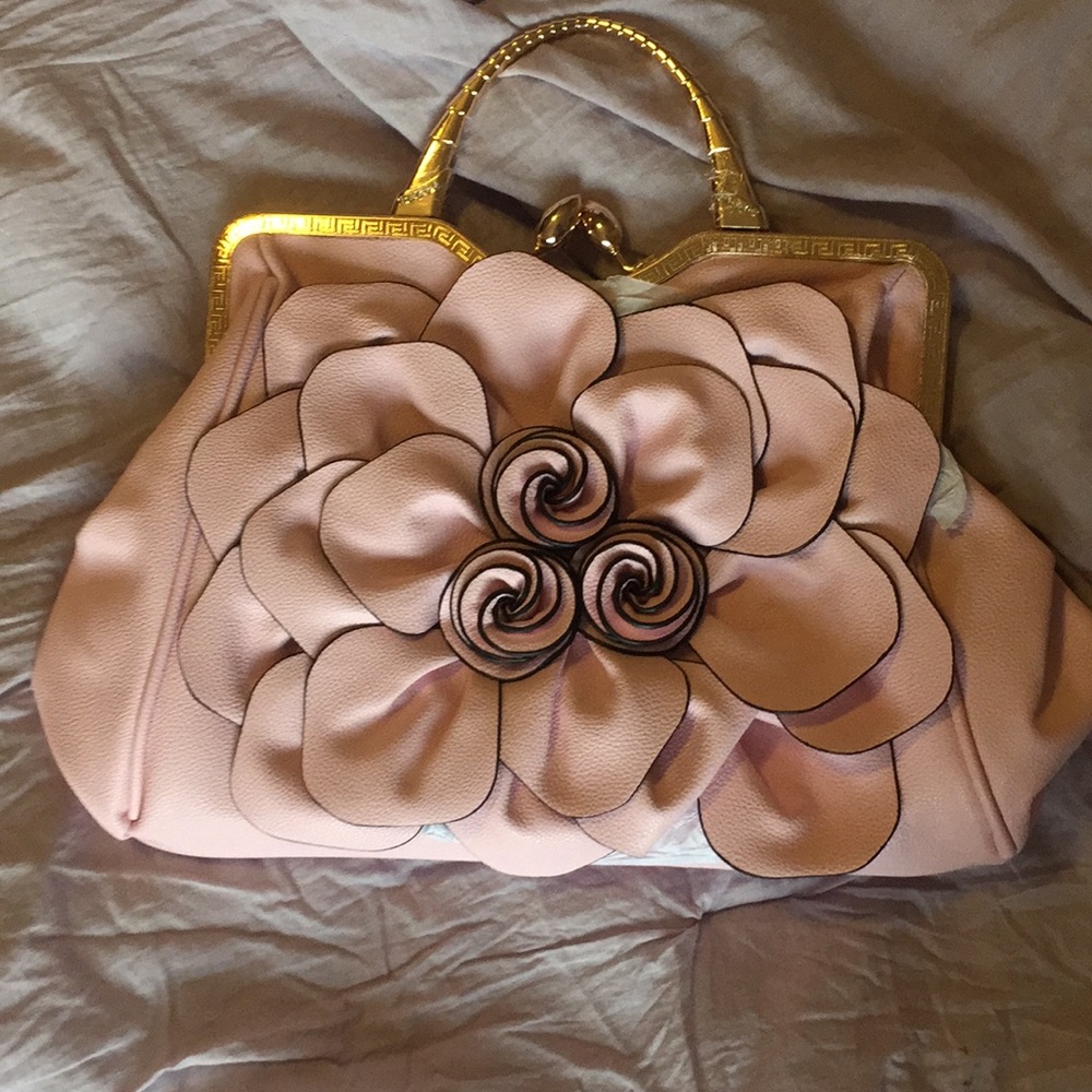 Rosey pink flower purse